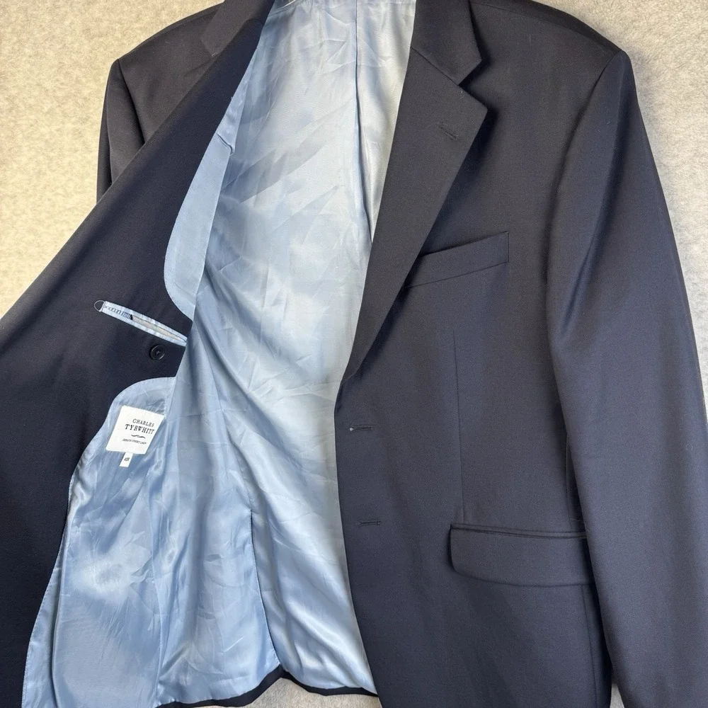 Charles Tyrwhitt Navy Blue Wool Blazer 40R Classic Fit Sport Coat Jacket London